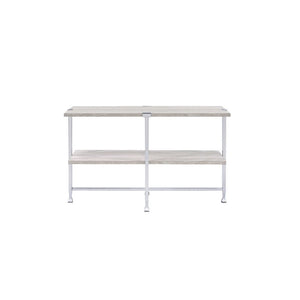 Brecon - Sofa Table - White Oak & Chrome