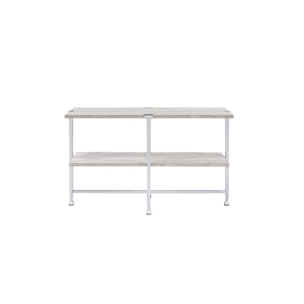 Brecon - Sofa Table - White Oak & Chrome