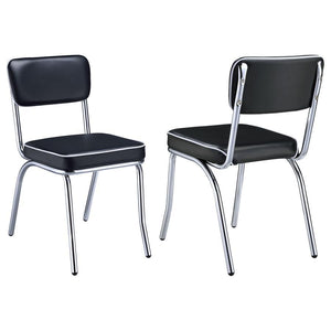 Retro - Upholstered Dining Side Chair (Set of 2) Black