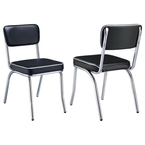 Retro - Upholstered Dining Side Chair (Set of 2) Black