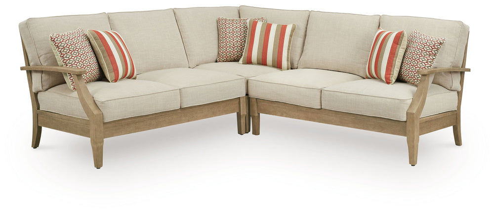 Clare View - Outdoor Sectional Beige 3 Pc. Sectional
