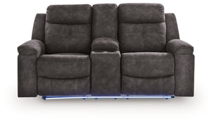 Brysonview - Double Reclining Loveseat With Console - Charcoal