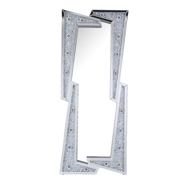 Noralie - 63" Floor Mirror - Mirrored & Faux Diamonds