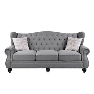Hannes - Sofa With 2 Pillows - Gray Fabric