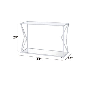 Virtue - Sofa Table - Clear Glass & Chrome