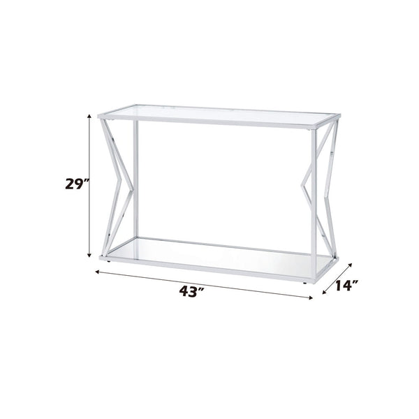 Virtue - Sofa Table - Clear Glass & Chrome