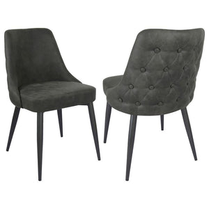 Cosmo - Upholstered Dining Side Chair (Set of 2) Dark Gray