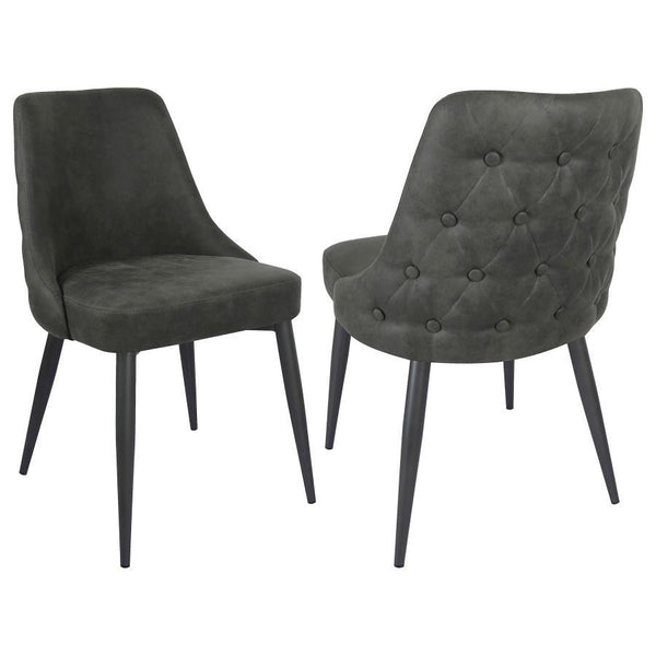 Cosmo - Upholstered Dining Side Chair (Set of 2) Dark Gray
