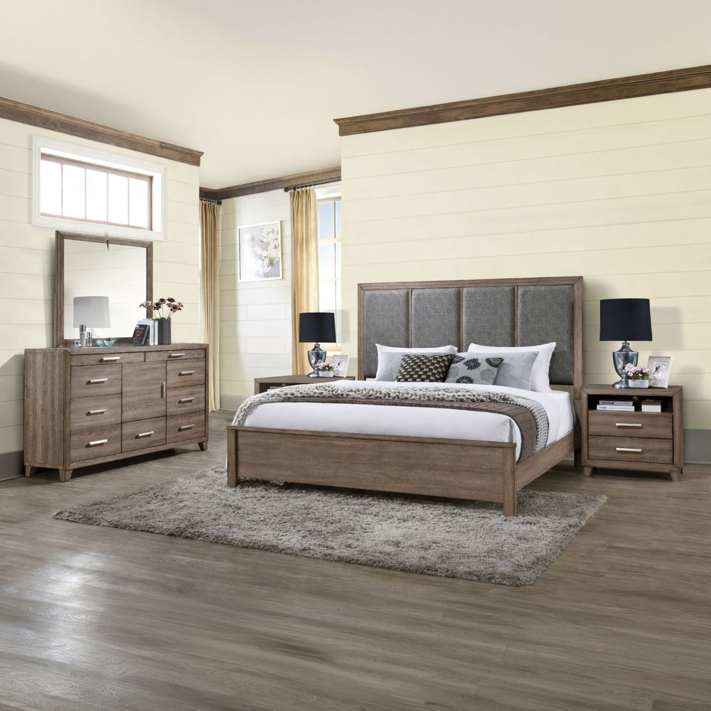 Harrisburg - 6/6 Eastern King 5 Piece Bedroom Set (Bed, Dresser, Mirror, 2 Nightstands) - Dark Gray