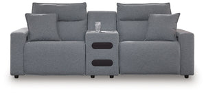 ModMax II - Salt And Pepper - Reclining Sectional Gray 3 Pc. Power Reclining Sectional With Storage Console