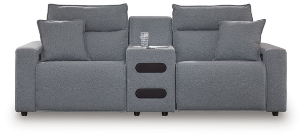 ModMax II - Salt And Pepper - Reclining Sectional Gray 3 Pc. Power Reclining Sectional With Storage Console