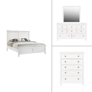 Tamarack - Bedroom Set White 4 Pc. Bed, Dresser, Mirror, Chest Queen