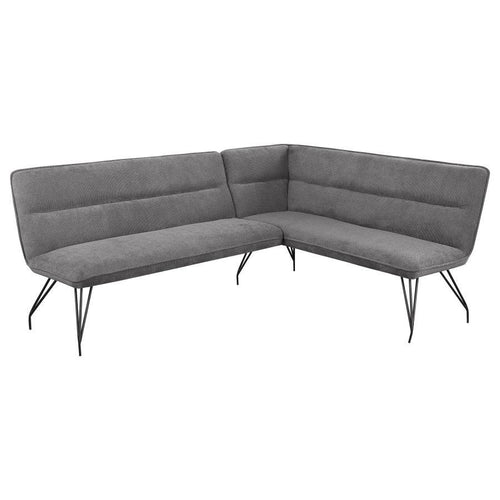Dodson - Fabric Upholstered L-Shaped Nook Dining Bench Dark Gray