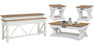 Americana Modern - Cocktail Table Set Cotton 4 Pc. Cocktail Table. 2 End Tables, Console Table