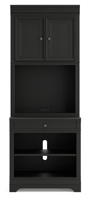 Beckincreek - Bookcase With Door Hutch - Black
