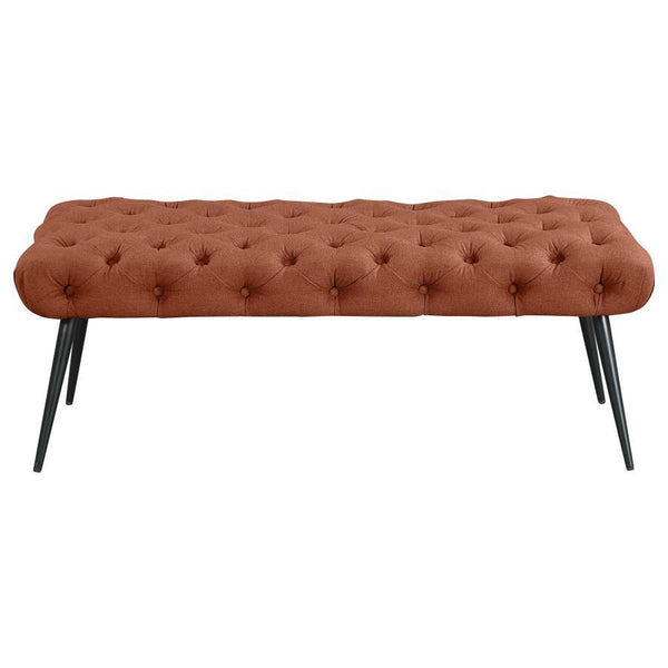 Ella - Upholstered Tufted Bench Metal Legs