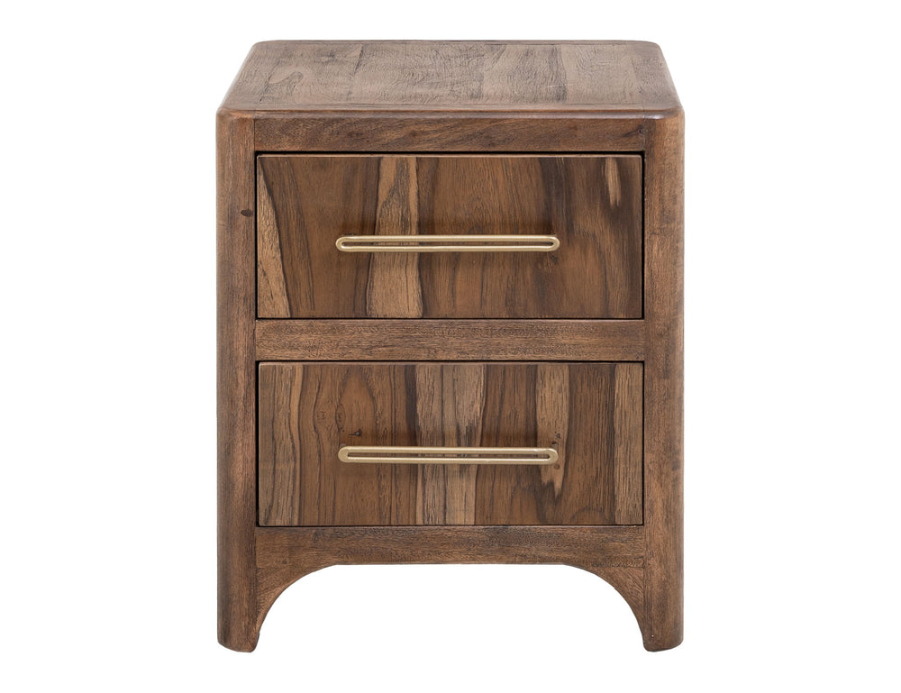 Praga - 2-Drawer Nightstand - Almond / Barrel Brown