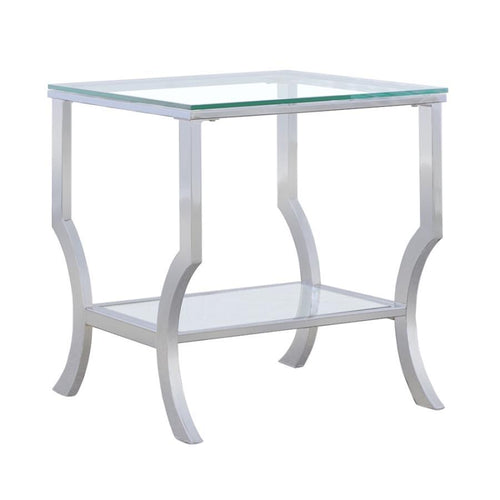 Saide - Rectangular Glass Top Table Pearl Silver End Tables
