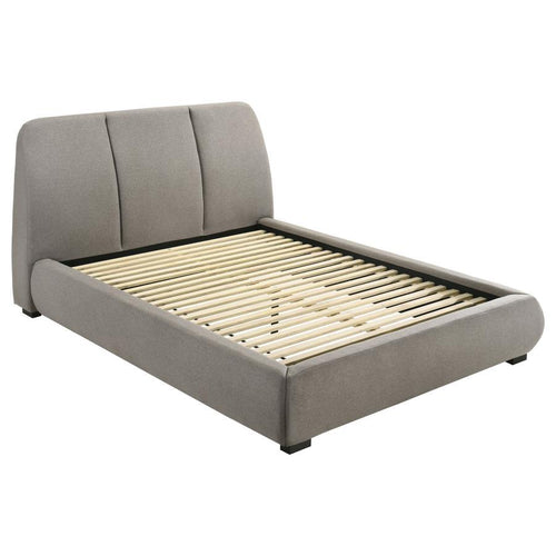 Mokena - Upholstered Platform Bed Gray Queen