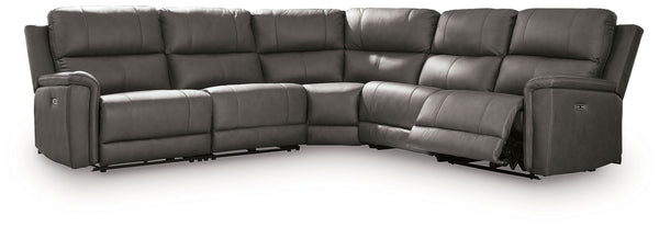 Bleckley - Reclining Sectional Dark Gray 5 Pc. Power Reclining Sectional