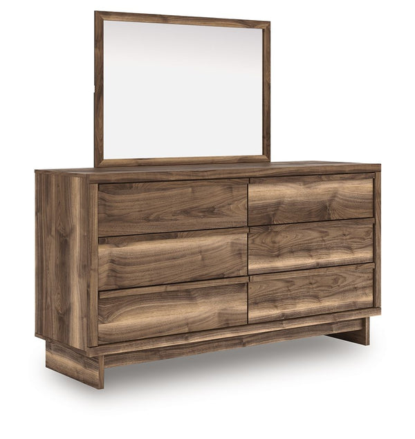 Chirason - Six Drawers Dresser Dark Brown Dresser & Mirror