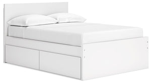 Onita - Panel Platform Bed White Full 1 Side Storage