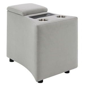 Emee - Console With USB - Gray Corduroy