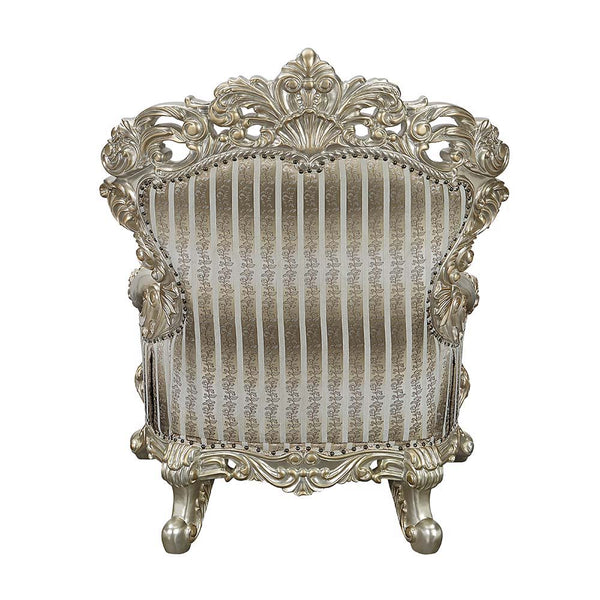 Sorina - Chair With 2 Pillows - Velvet, Fabric & Antique Gold