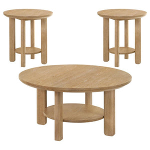 Ottowa - Round Wood Coffee Table Set