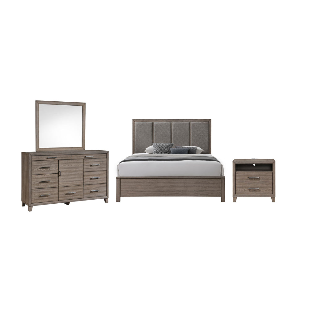 Harrisburg - 6/6 Eastern King 4 Piece Bedroom Set (Bed, Dresser, Mirror, Nightstand) - Dark Gray