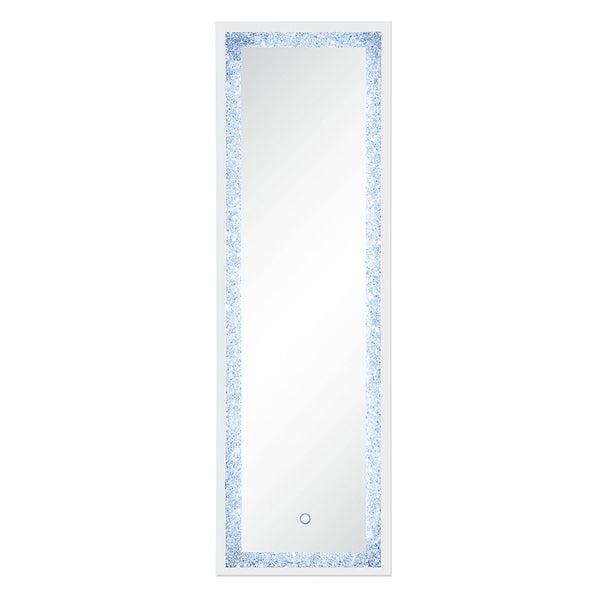 Noralie - 60" Floor Mirror With LED - Mirrored & Faux Diamonds