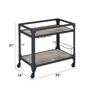 Jorgensen - Serving Cart - Rustic Oak & Charcoal