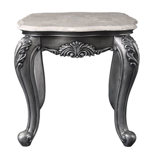 Ariadne - End Table - Marble Top & Platinum