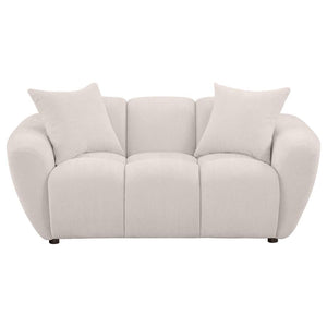 Destino - Chenille Upholstered Splayed Arm Loveseat - Greige