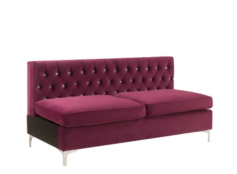 Jaszira - Modular - Armless Sofa Burgundy