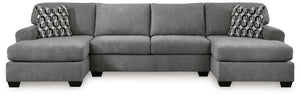 Birkdale Court - Sectional Gray 3 Pc. Double Chaise Sectional