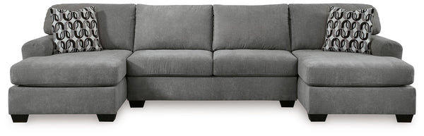 Birkdale Court - Sectional Gray 3 Pc. Double Chaise Sectional