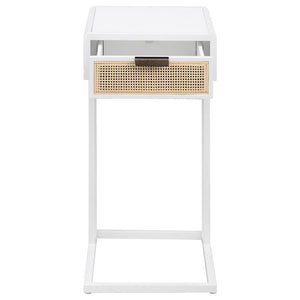 Amherst - 1-Drawer Radio Weave Cane Metal Side Table