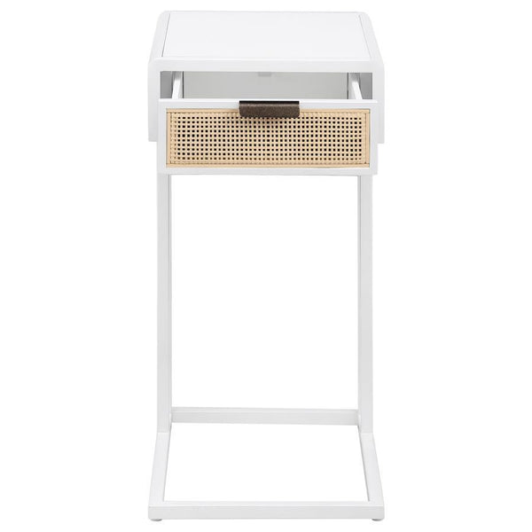 Amherst - 1-Drawer Radio Weave Cane Metal Side Table