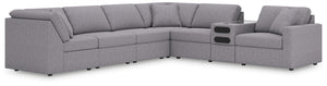 Modmax - Granite - Sectional Gray 7 Pc. Sectional With Audio Console