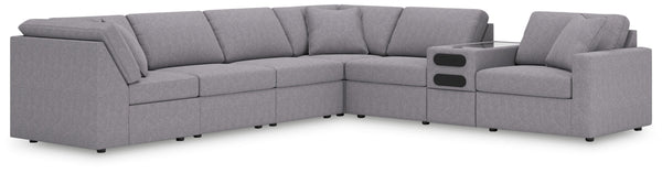 Modmax - Granite - Sectional Gray 7 Pc. Sectional With Audio Console