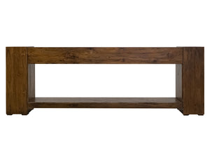 Natural Teca - Console 94" Electric Fireplace Compatible - Brown