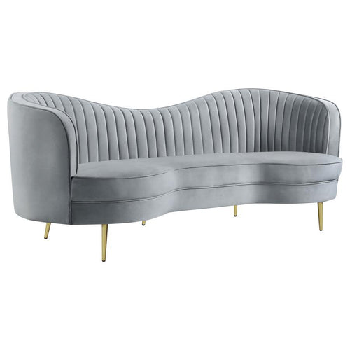 Sophia - Upholstered Channel Tufted Sofa Dark Gray