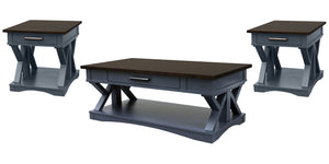 Americana Modern - Cocktail Table Set Denim 3 Pc. Cocktail Table. 2 End Tables