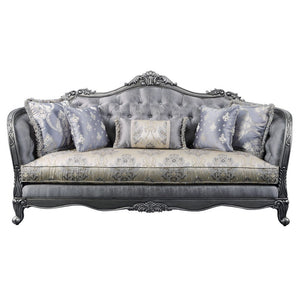 Ariadne - Sofa With 5 Pillows - Fabric & Platinum