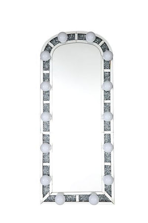 Noralie - Floor Mirror - Mirrored & Faux Diamonds