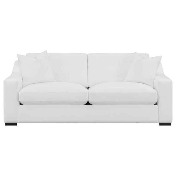 Ashlyn - Upholstered Sloped Arm Sofa - White