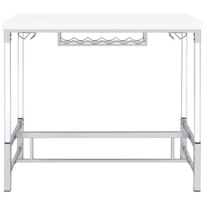 Norcrest - Acrylic Leg Bar Table - White High Gloss