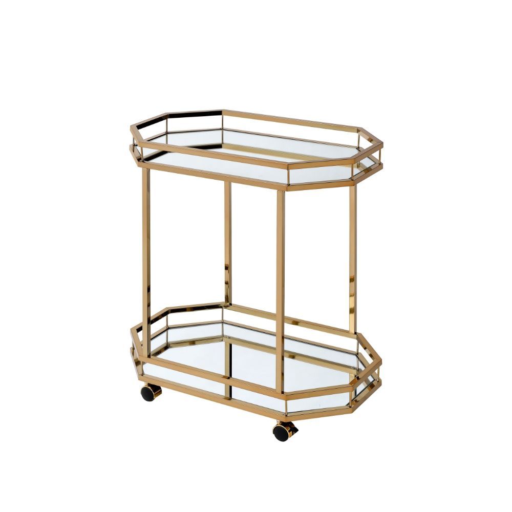 Lacole - Serving Cart - Champagne & Mirror