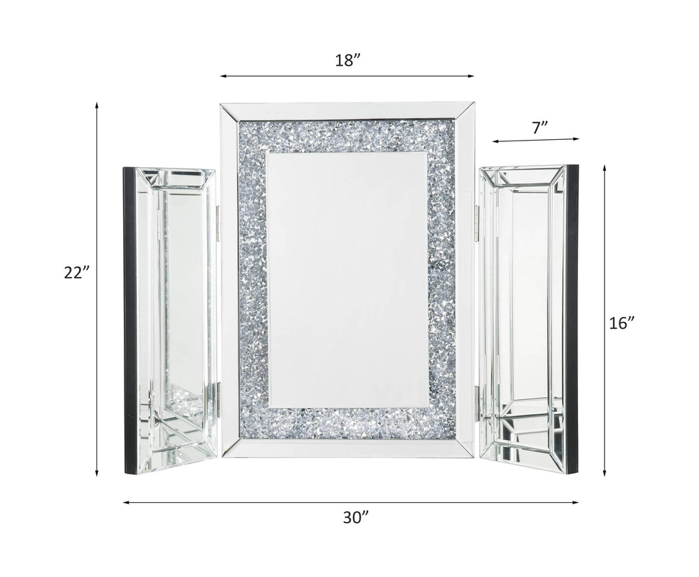 Noralie - 22" Accent Mirror - Mirrored & Faux Diamonds